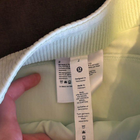 Women's Light Green Ribbed Shorts - Picture 2 of 3